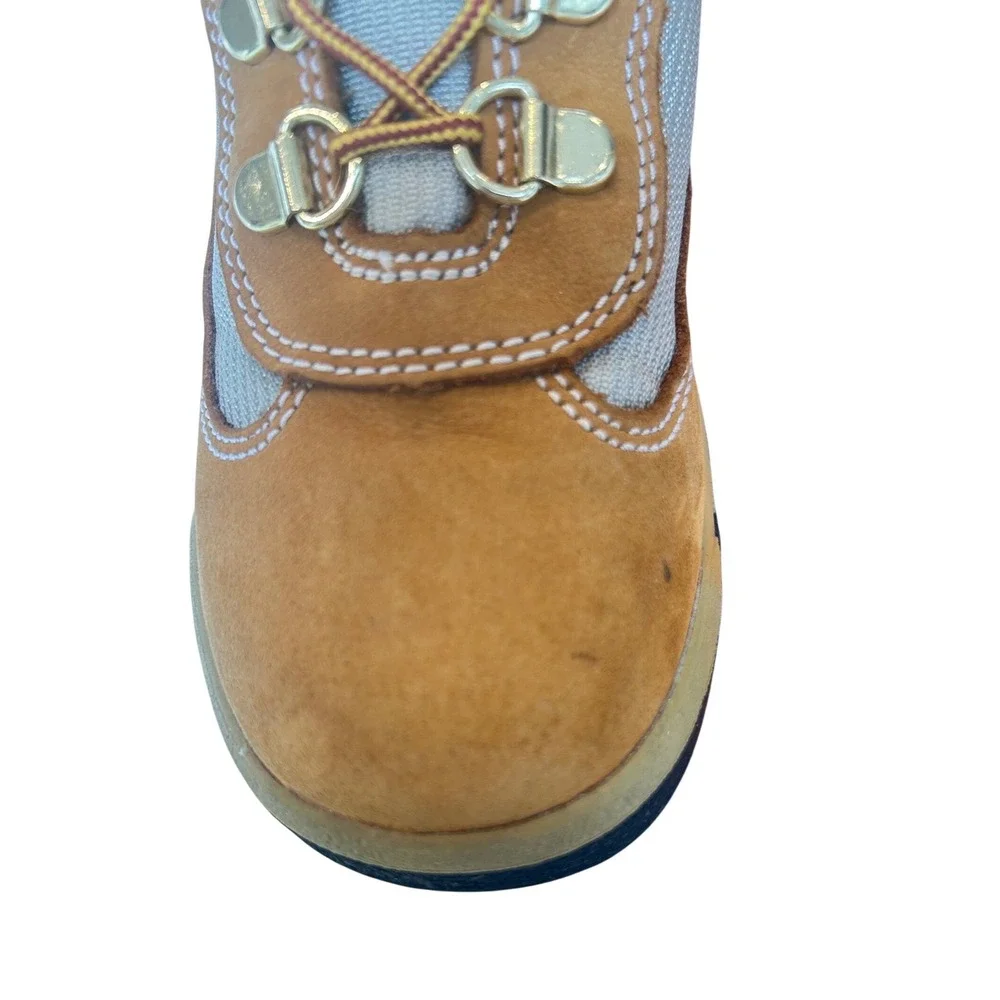 Timberland Youth Field Boot Mid‎ Lace Wheat Nubuck Leather TB115745 713 Size 1 M